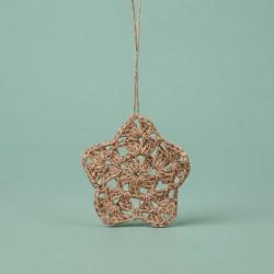 Jute ornament sneeuwvlokje